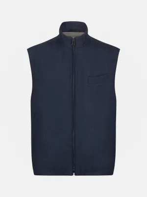 Jersey Sleeveless Jacket - Navy