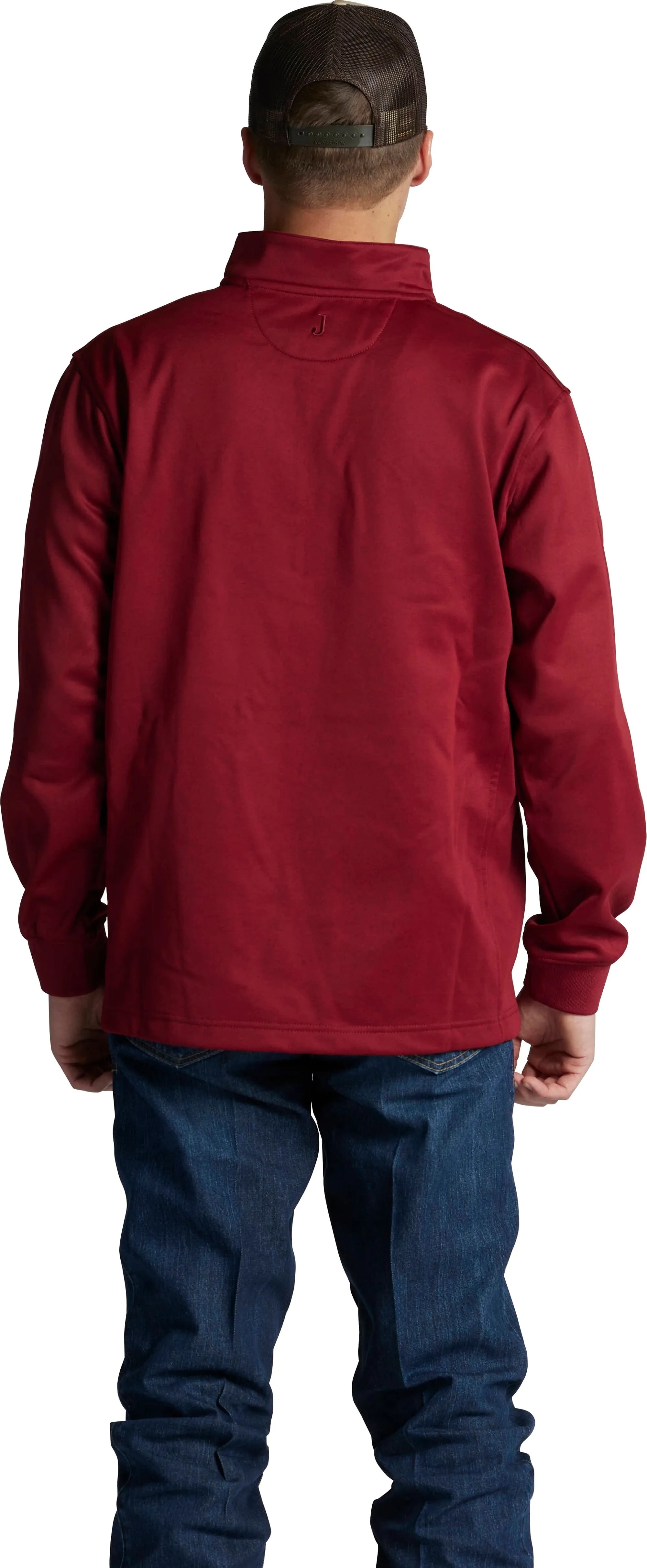 Justin Men's Nashville 1/4 Fleece Zip Up Jacket in Heather Red