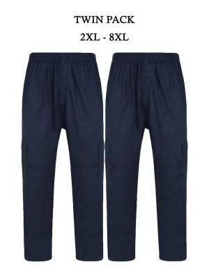 Kam Men's Big & Tall Fit Twin Pack Light Wait Jogging Bottoms (KBS232) 2XL-8XL, 3 Colours