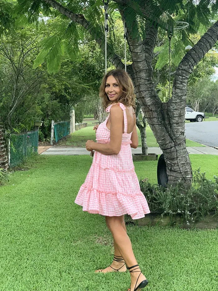 Kaycee Sundress - Pink Gingham
