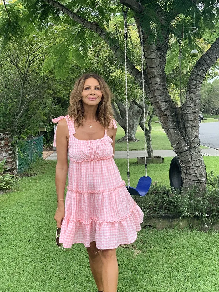 Kaycee Sundress - Pink Gingham