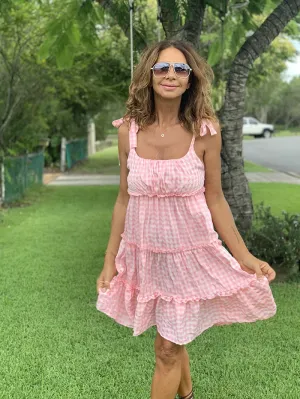 Kaycee Sundress - Pink Gingham