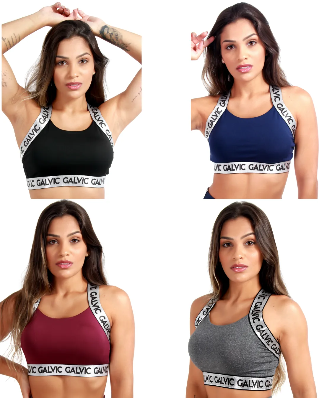 KIT 6 Tops Fitness Com Elástico