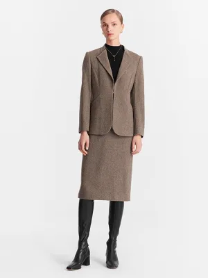 Knee-Length Washable Wool Skirt
