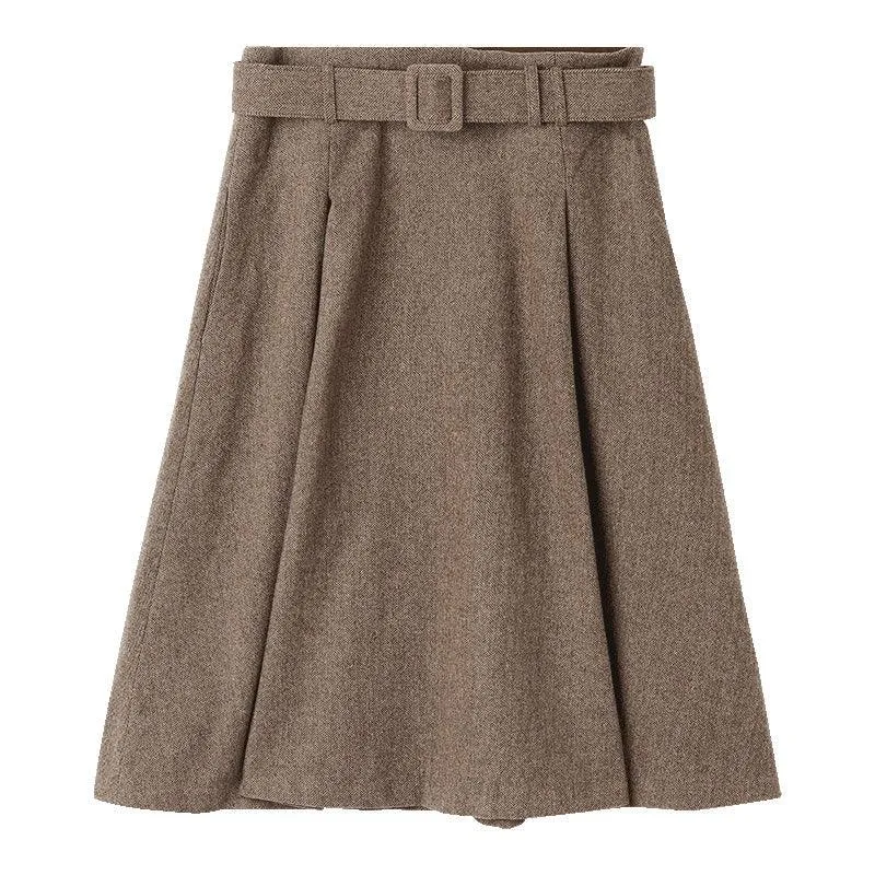 Knee-Length Washable Woollen Skirt