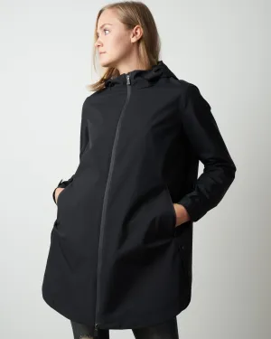 laminar coat w/ side snaps - black