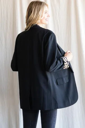 LEOPARD CUFF BLAZER