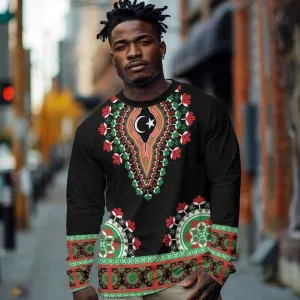 Libya Barbary Lion Long Sleeve Shirt Dashiki Simple Style LT05