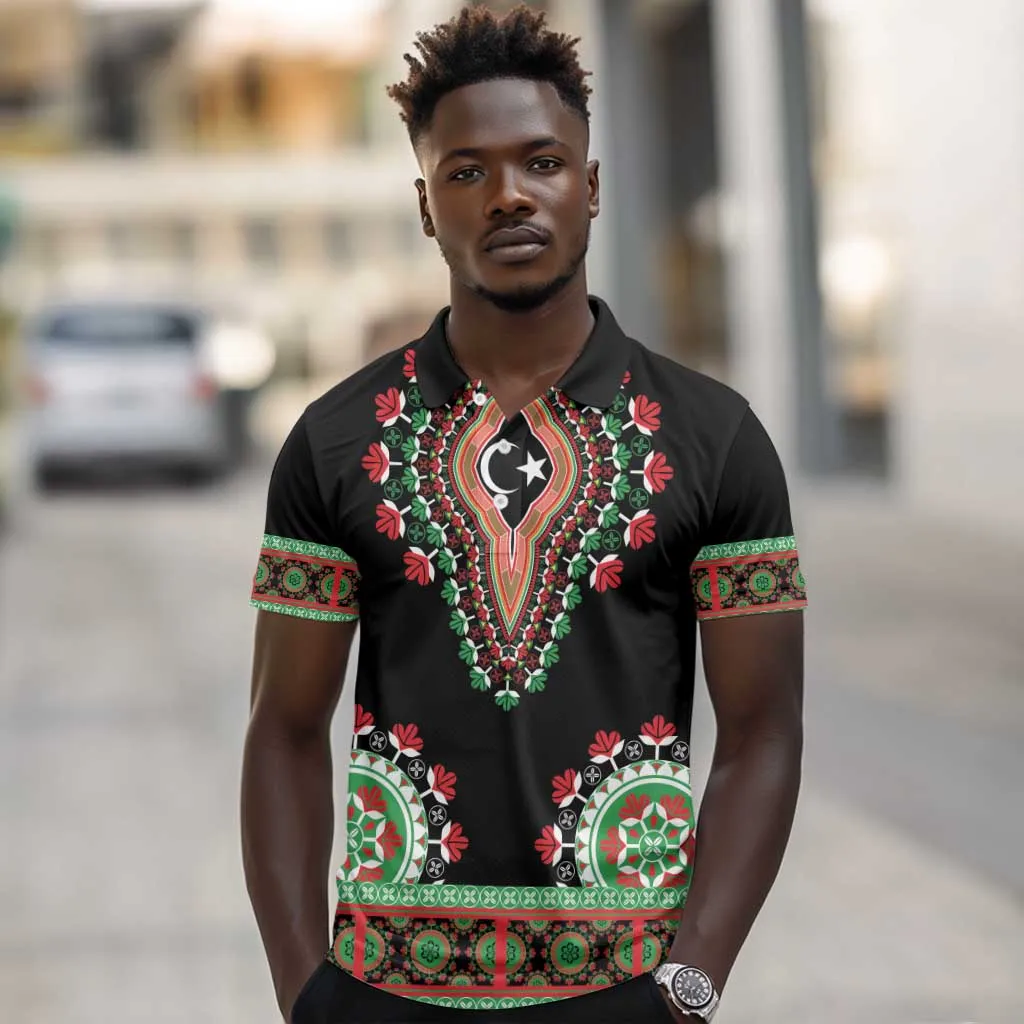 Libya Barbary Lion Polo Shirt Dashiki Simple Style LT05