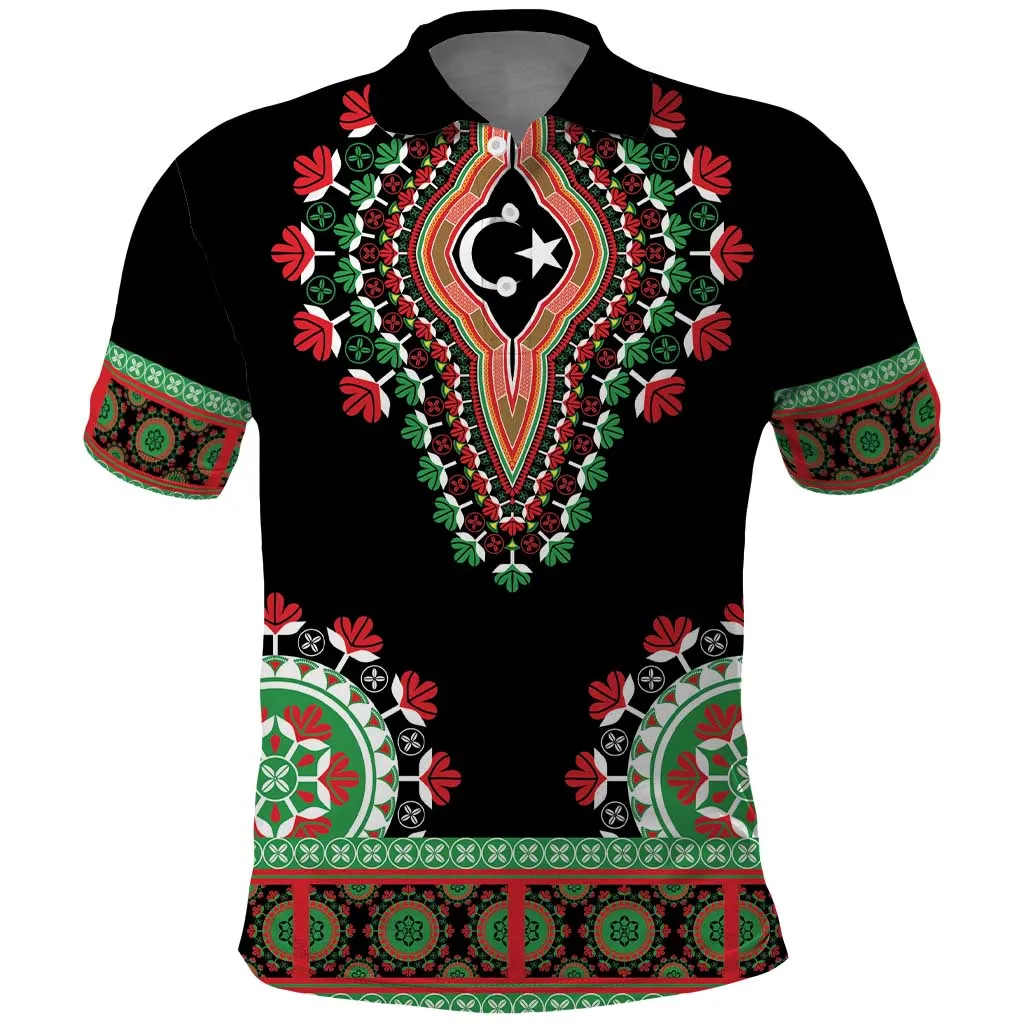Libya Barbary Lion Polo Shirt Dashiki Simple Style LT05