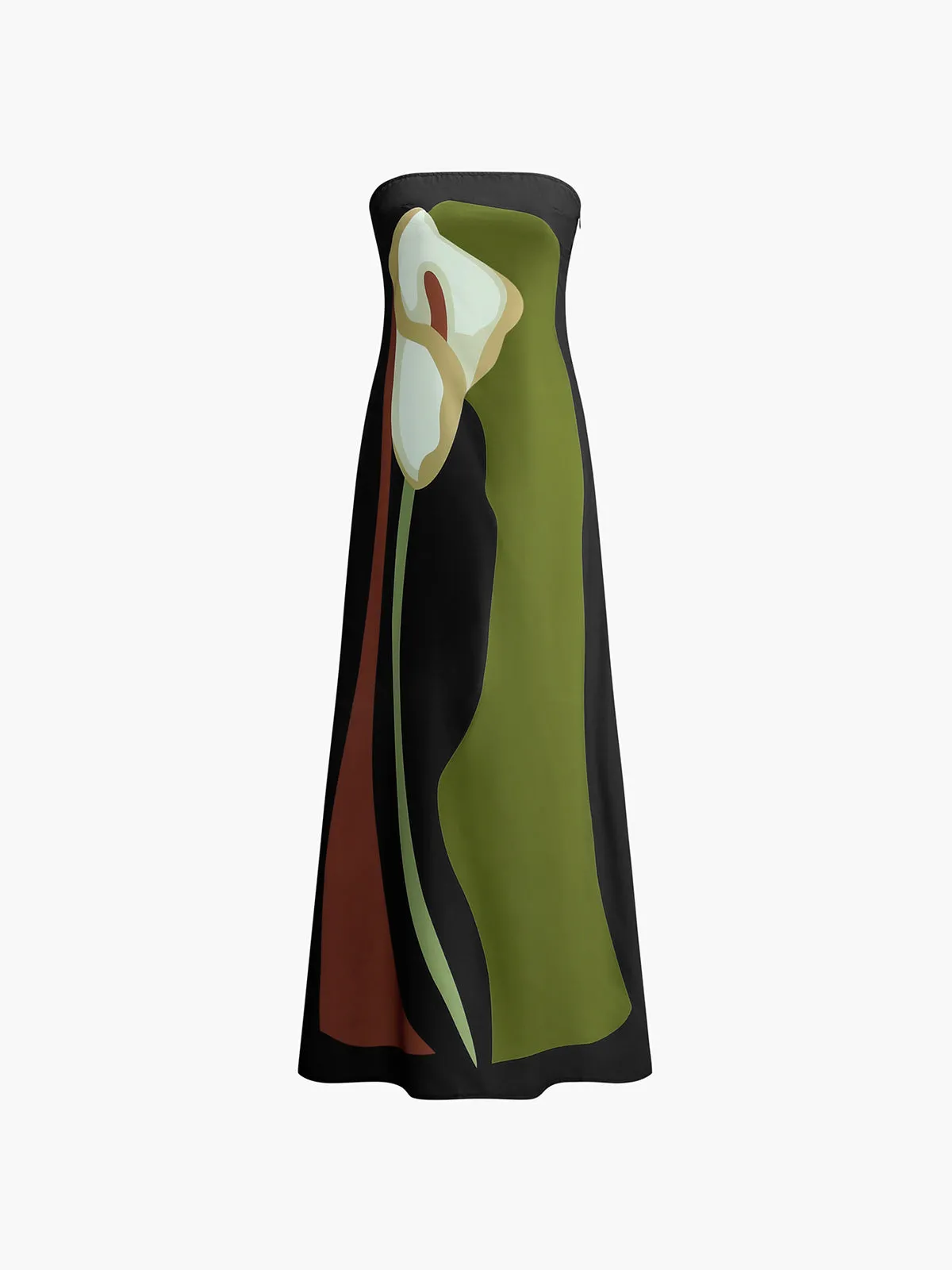 Lilia - Abstract Strapless Maxi Dress