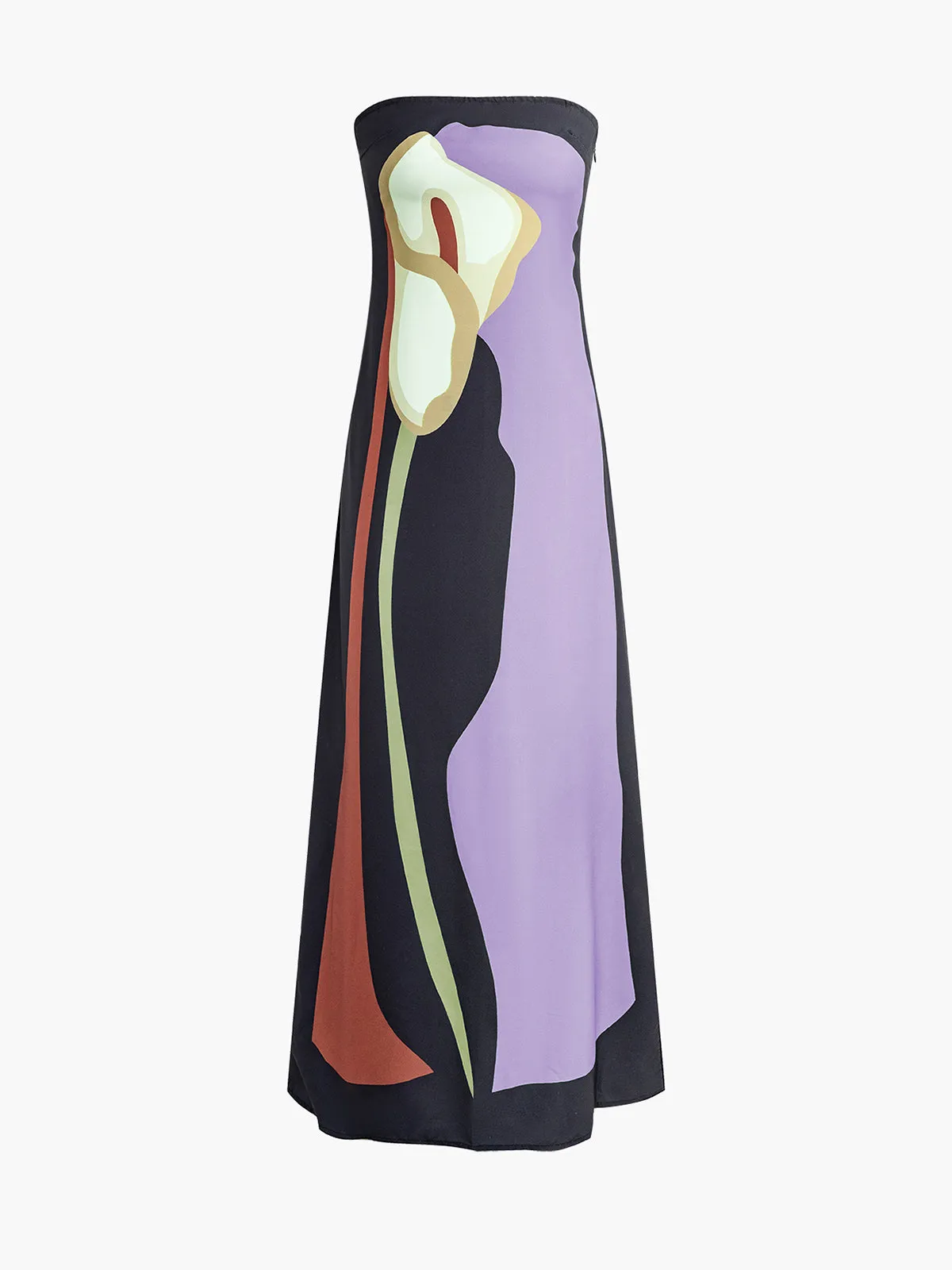 Lilia - Abstract Strapless Maxi Dress