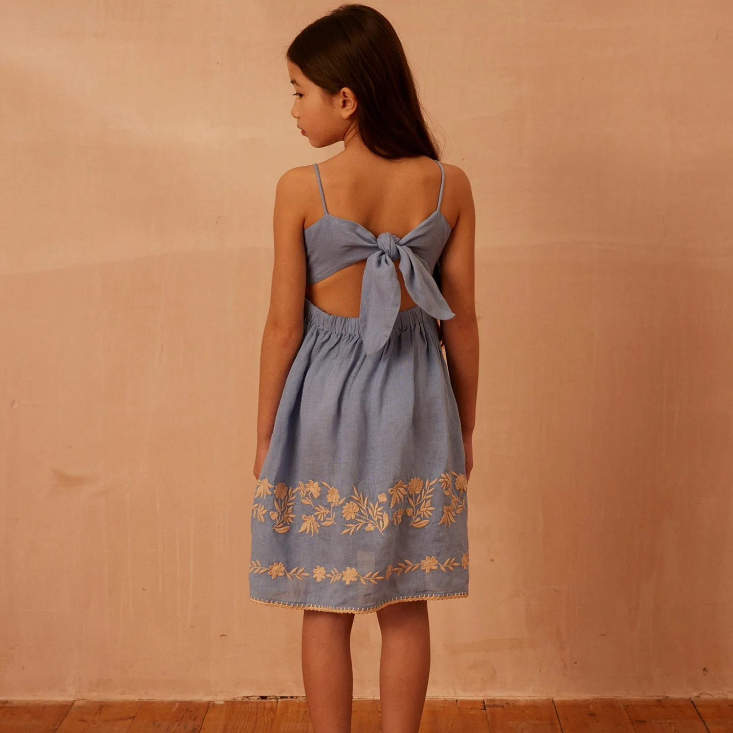 Linen Magrit Sundress - Cornflower