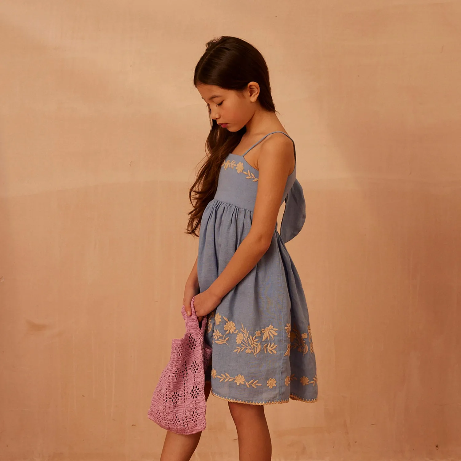 Linen Magrit Sundress - Cornflower
