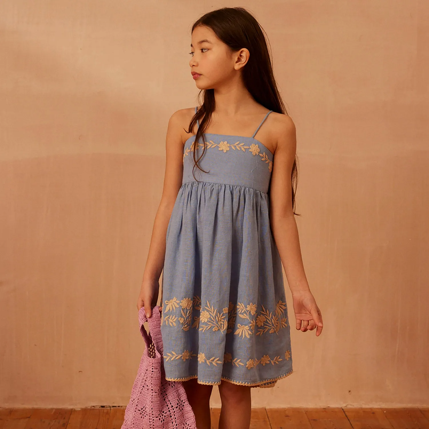 Linen Magrit Sundress - Cornflower