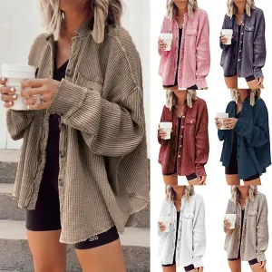 Long Sleeve Slouchy Button Up Sweater