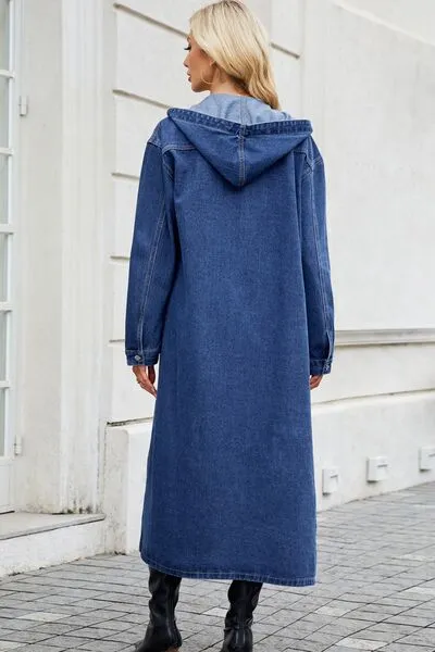 Longline Hooded Denim Jacket