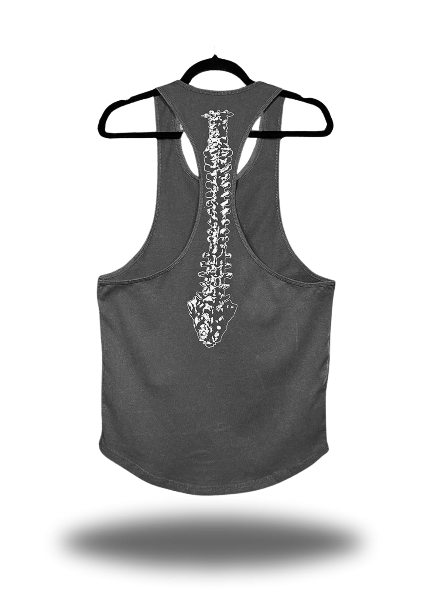 LOOK BACK PREMIUM GREY STRINGER TANK TOP