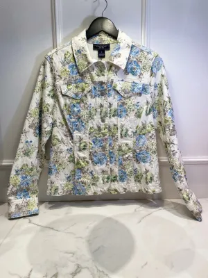 (M) Floral Lightweight Denim Jacket