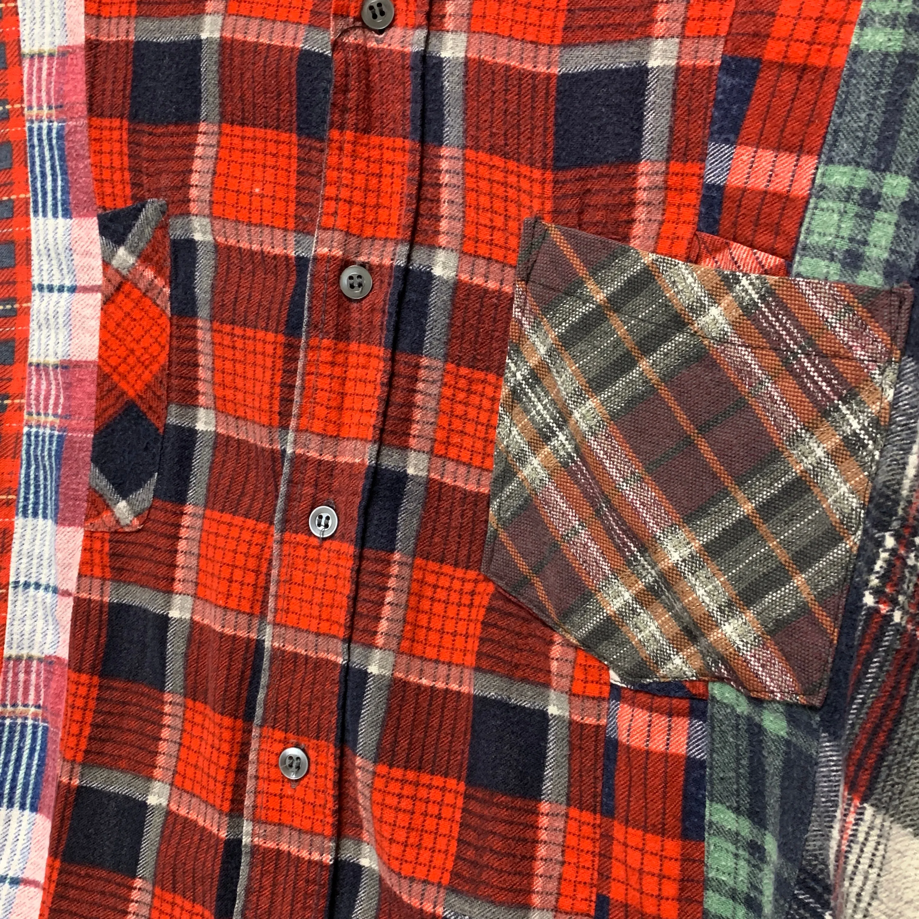 [M] Needles Rebuild 7 Cut Oversized Flannel Shirt