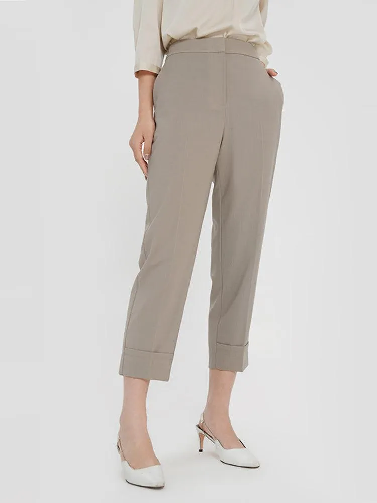 Machine Washable Worsted Wool Tapered Pants