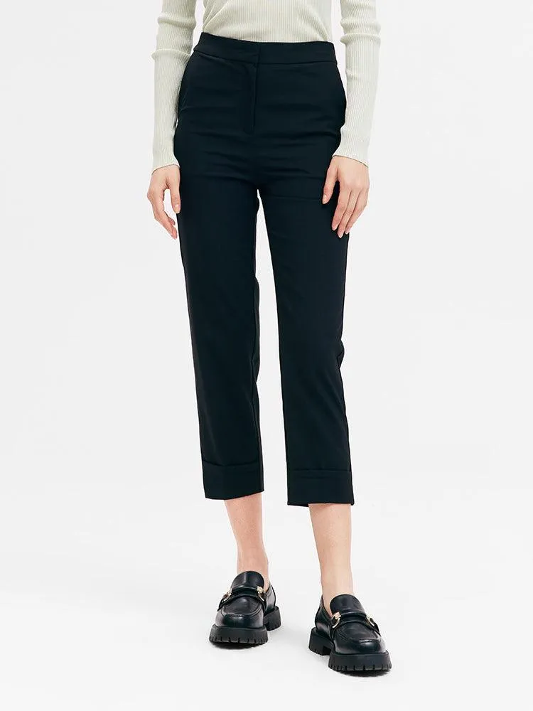 Machine Washable Worsted Wool Tapered Pants