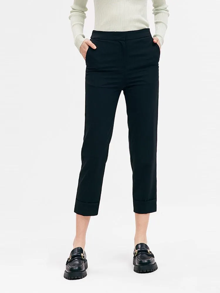 Machine Washable Worsted Wool Tapered Pants