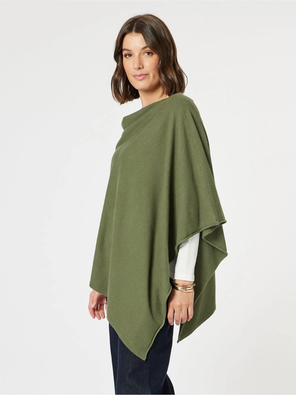 Macy Knit Poncho - Khaki