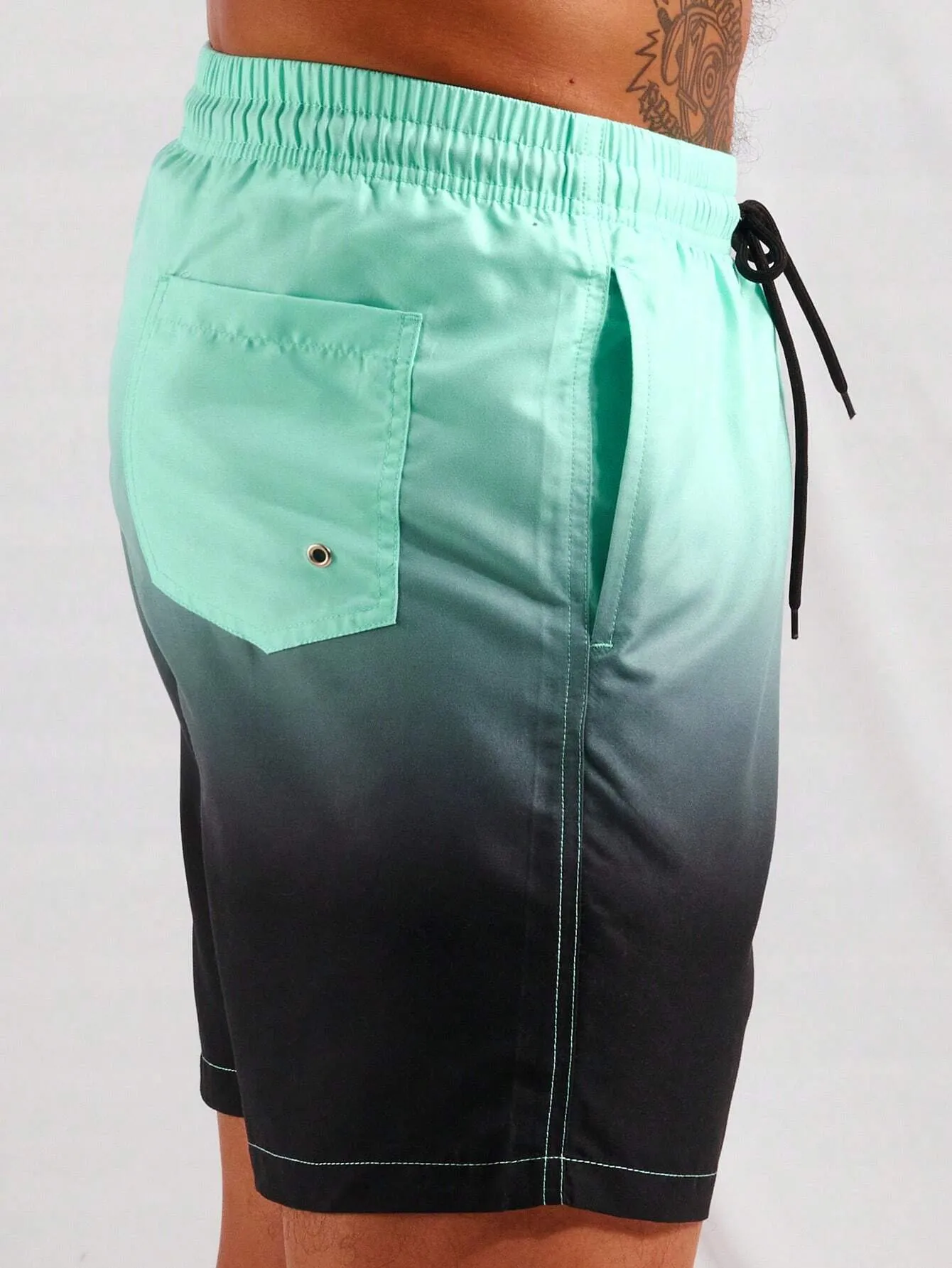Manfinity VDAYZ Men Ombre Drawstring Waist Swim Trunks