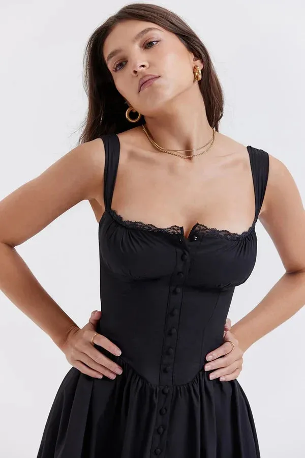 Marcia® | Black Midi Sundress