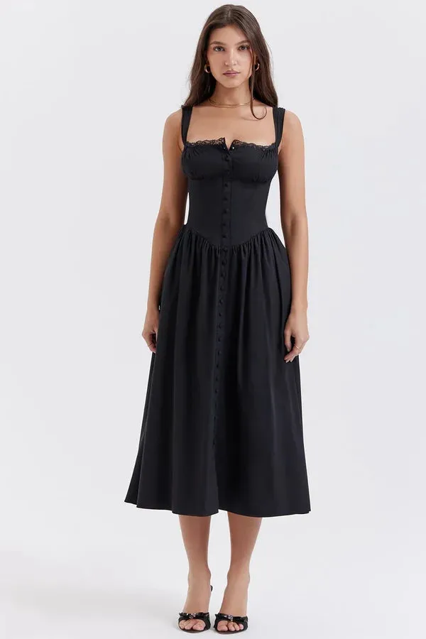 Marcia® | Black Midi Sundress