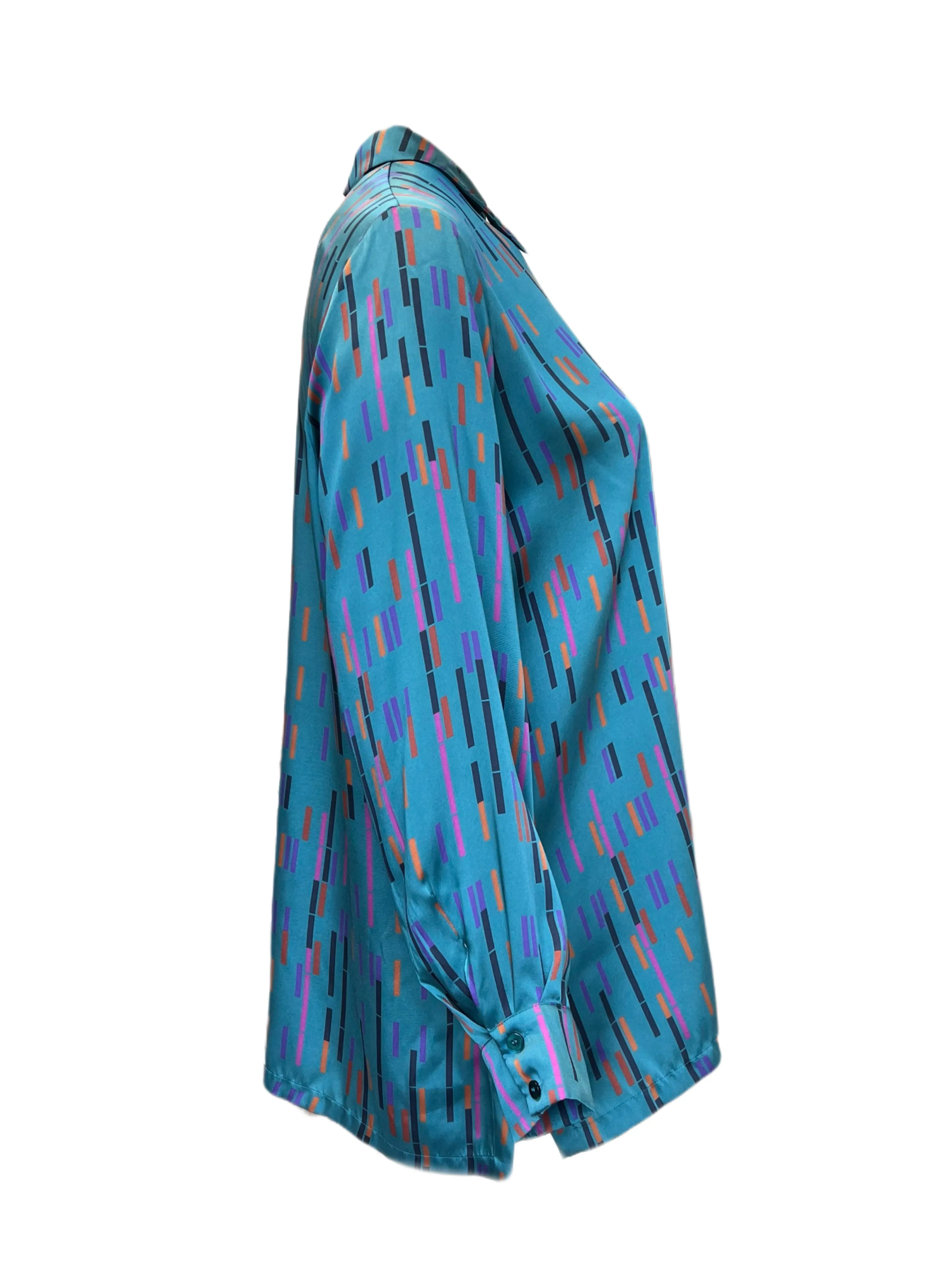Marina Rinaldi Women's Blue Baltico Button Down Shirt NWT