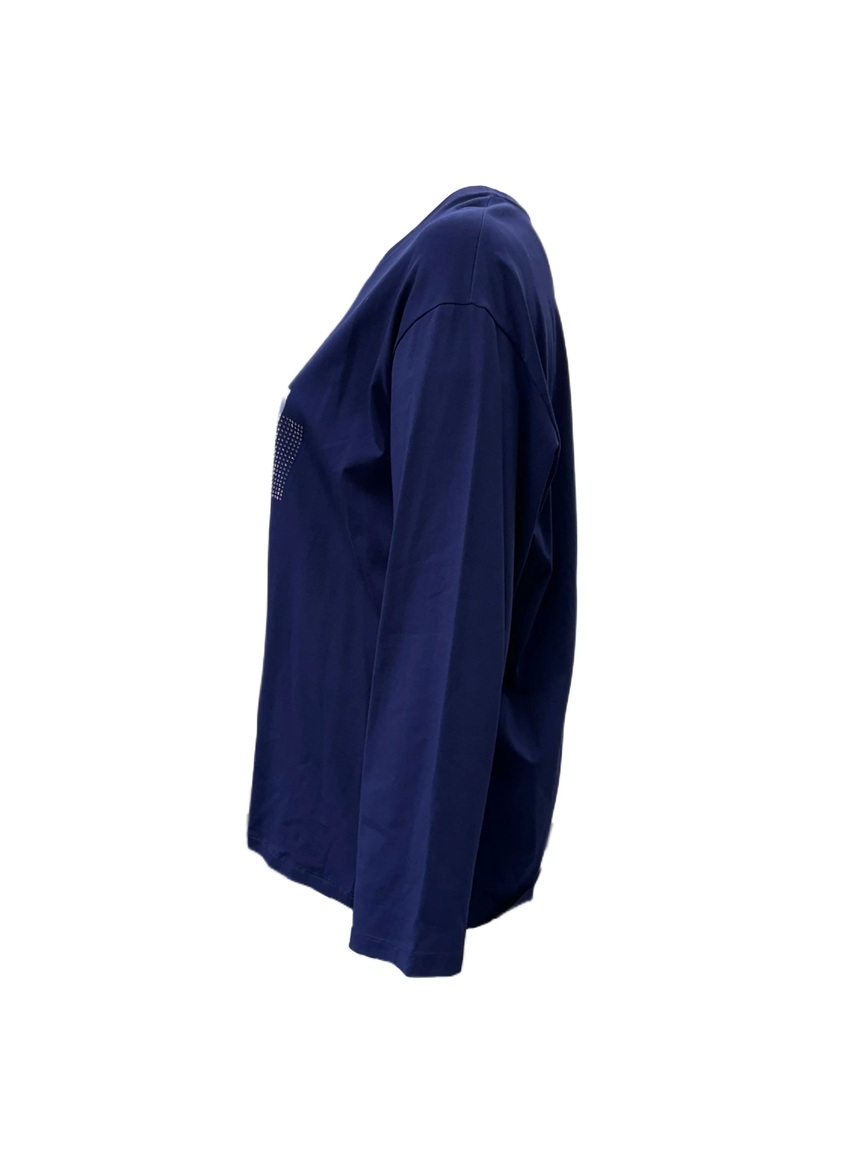 Marina Rinaldi Women's Blue Vampiro Pullover Shirt NWT