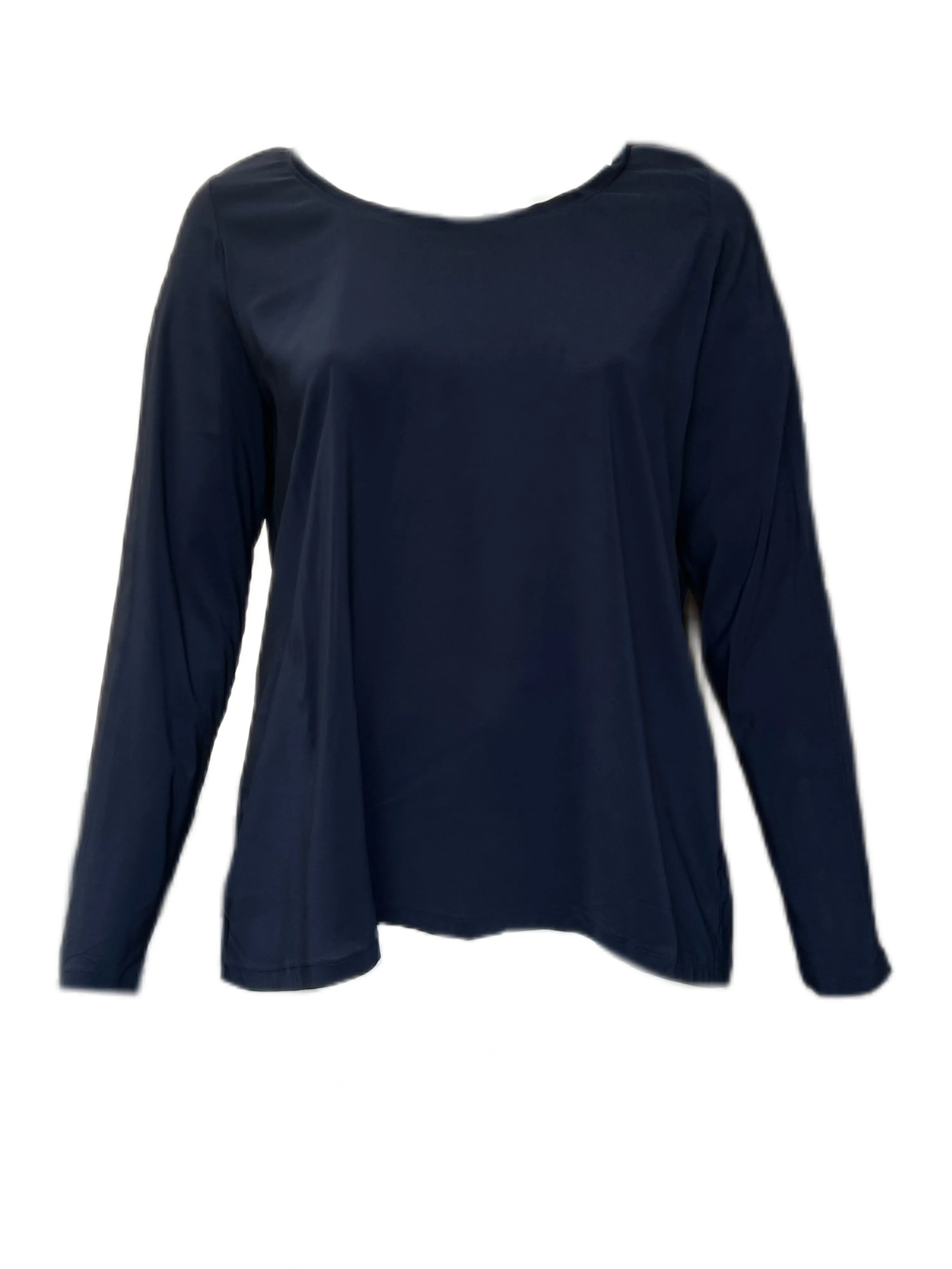 Marina Rinaldi Women's Navy Battello Blouse NWT