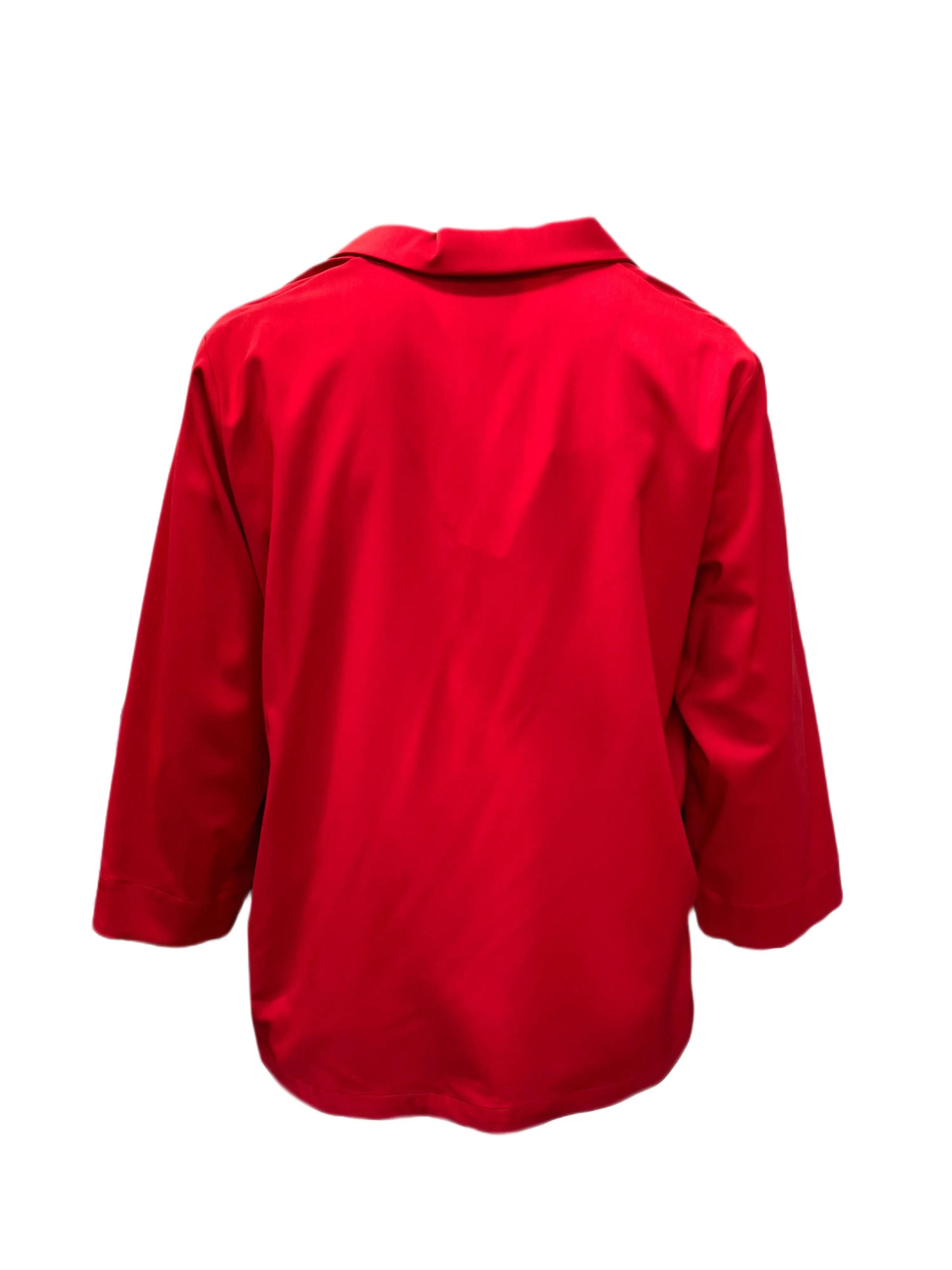 Marina Rinaldi Women's Red Forma Virgin Wool Shirt NWT