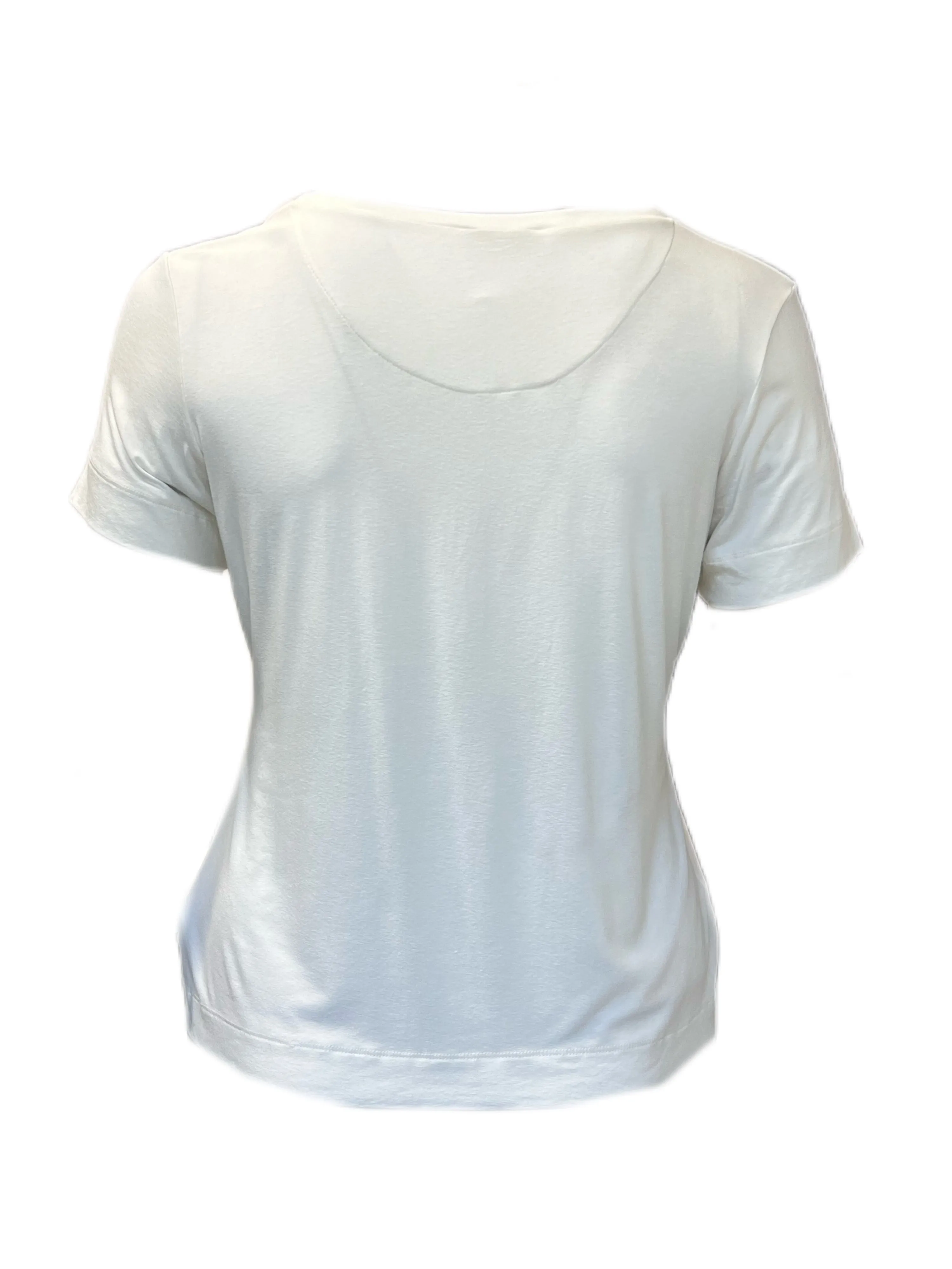 Marina Rinaldi Women's White Vairone Jersey T Shirt Size M NWT