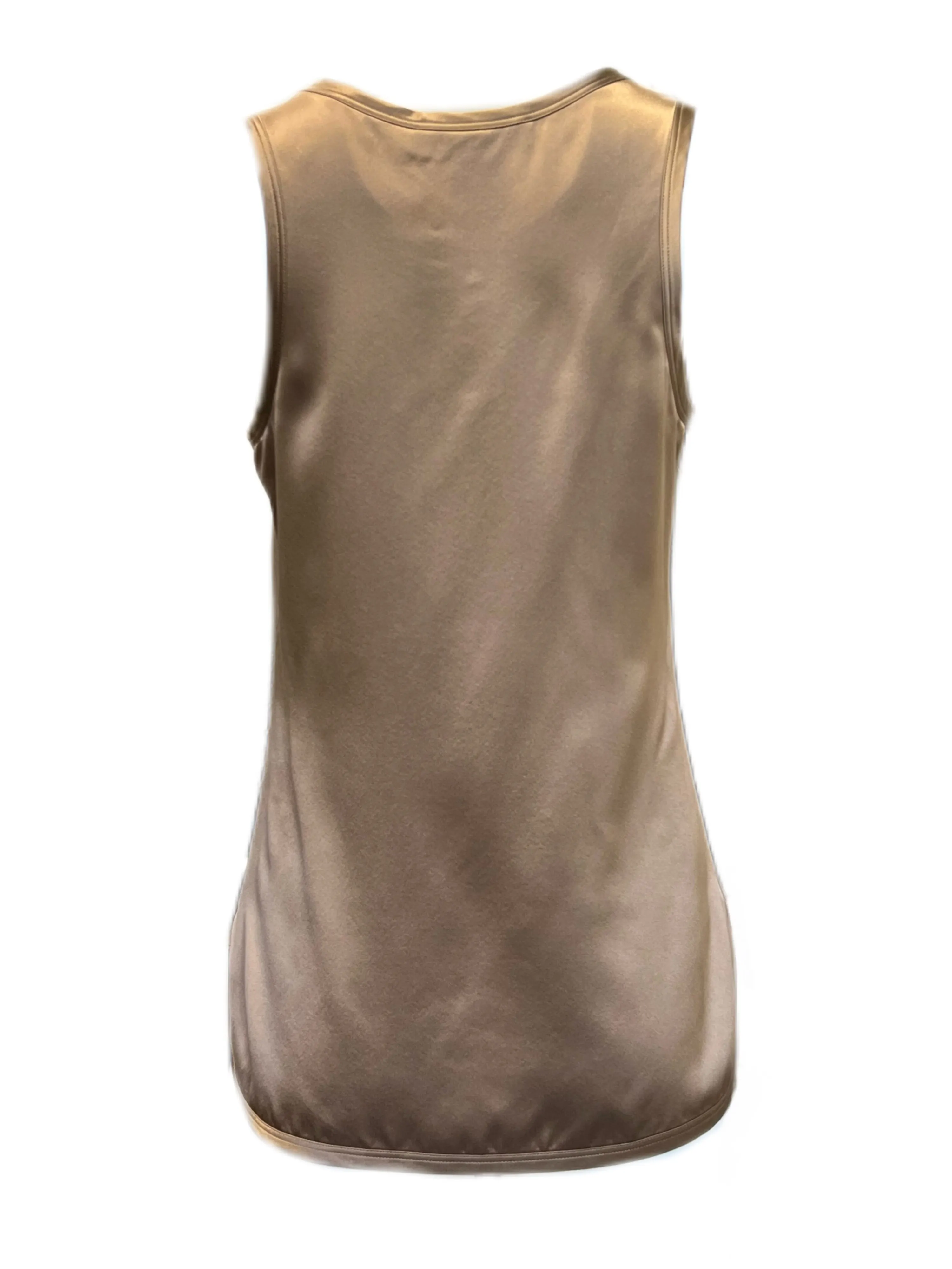Max Mara Women's Brown Cesare Silk Tank Top Size 8 NWT