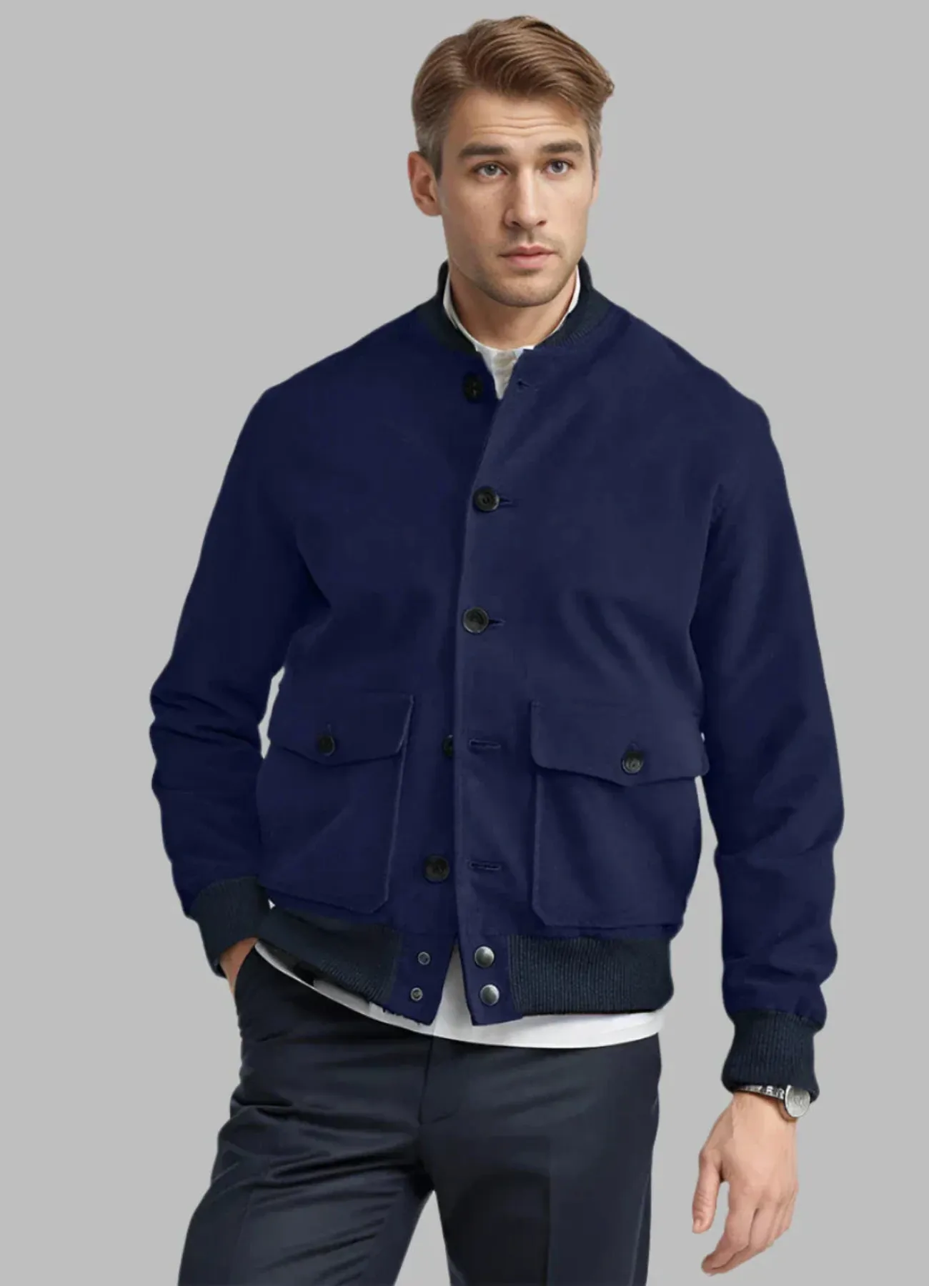 Men's stylish casual jacket - versatile lightweight outerwear with handy pockets