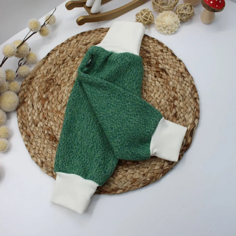 Merino Wool Winter Baggy Pants - Green 0 - 1 Year