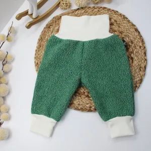 Merino Wool Winter Baggy Pants - Green 1 - 3 Years