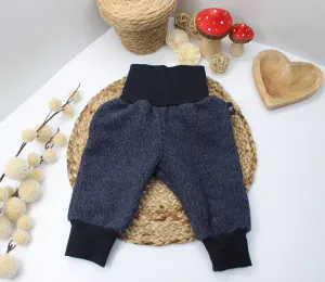 Merino Wool Winter Baggy Pants - Navy Blue 4 - 6 Years