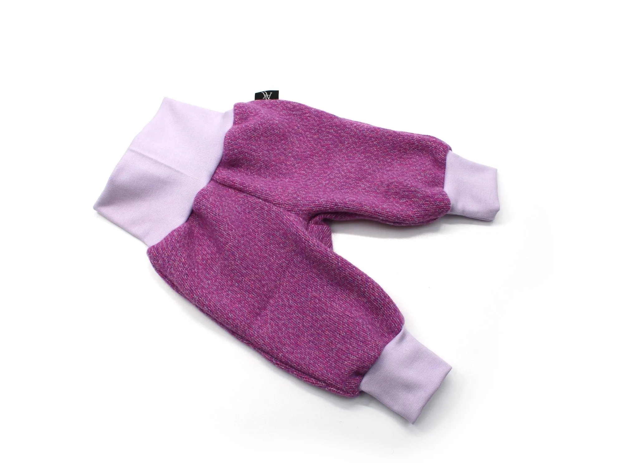 Merino Wool Winter Baggy Pants - Pink 0 - 1 Year