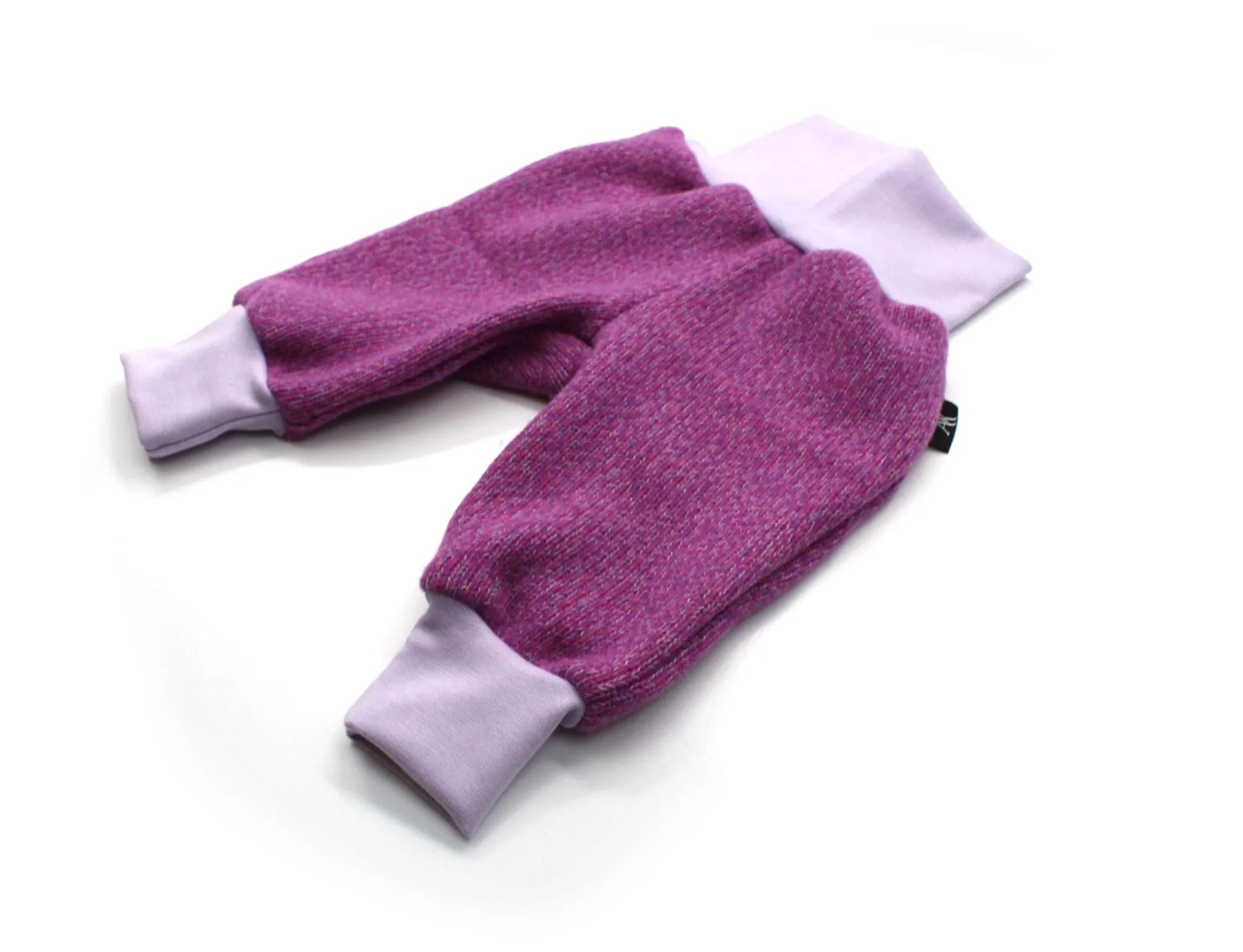 Merino Wool Winter Baggy Pants - Pink 0 - 1 Year