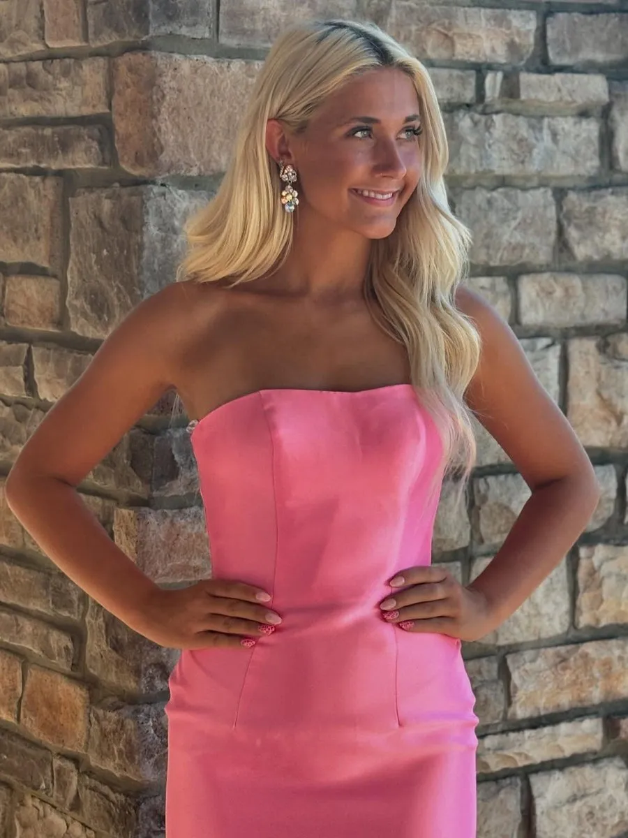 Mermaid Strapless Prom Dresses with Split