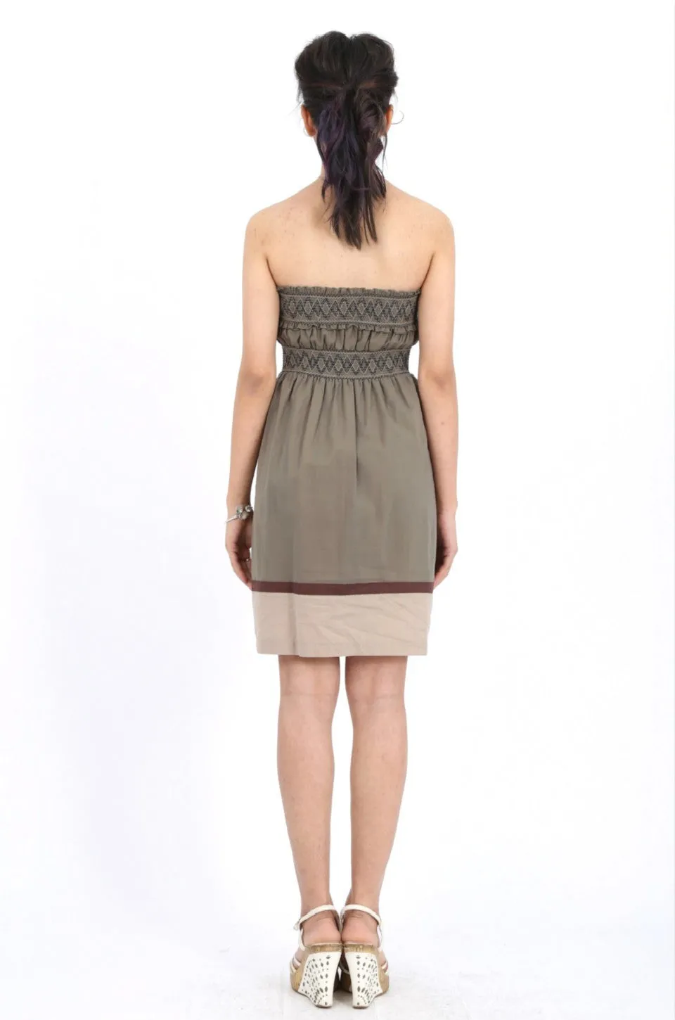 MISS PINKI Stella boobtube dress in olive Embroidery dress casual dress summer dress sundress beach dress