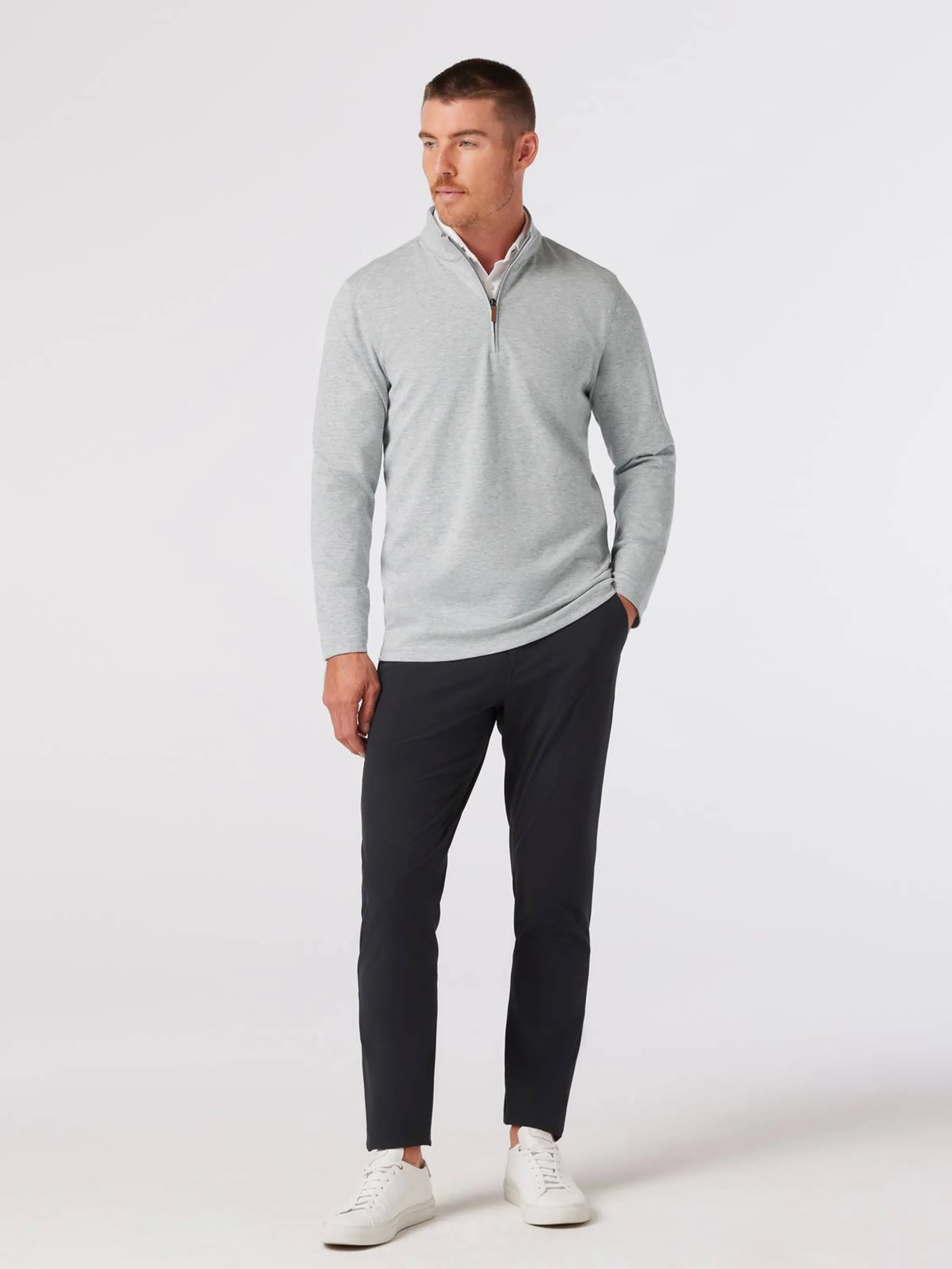 Mizzen  Main KPI Quarter Zip - Cool Gray Heather
