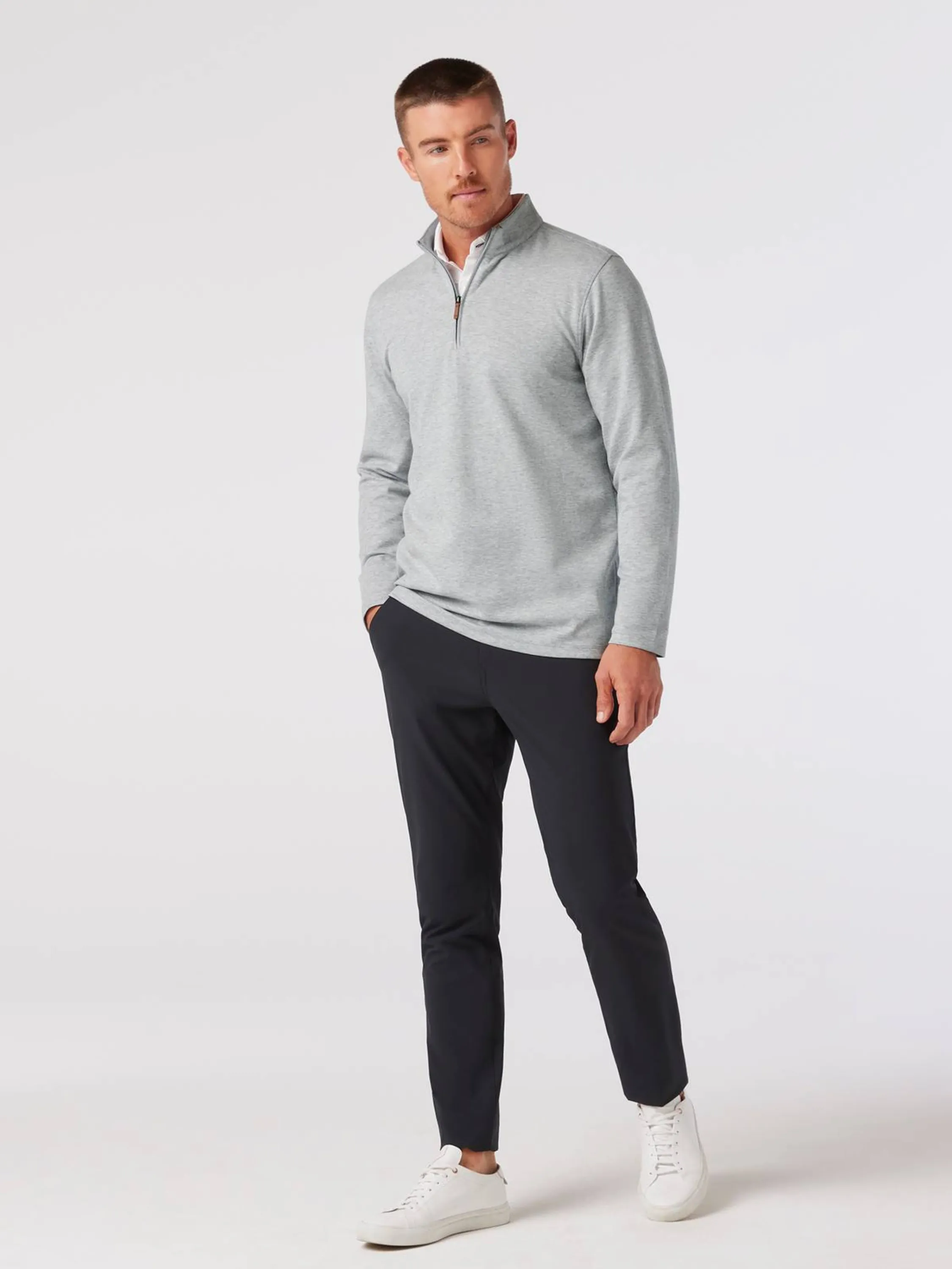 Mizzen  Main KPI Quarter Zip - Cool Gray Heather
