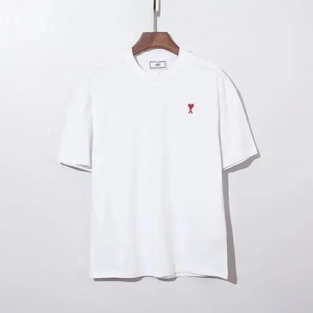 Modern Summer New Hearts A Love Embroidered Simple Design Masculine Fashion Short Sleeve T-Shirt Men's T-Shirt  Men's Short Sleeve Tees Cotton T-Shirts for Men