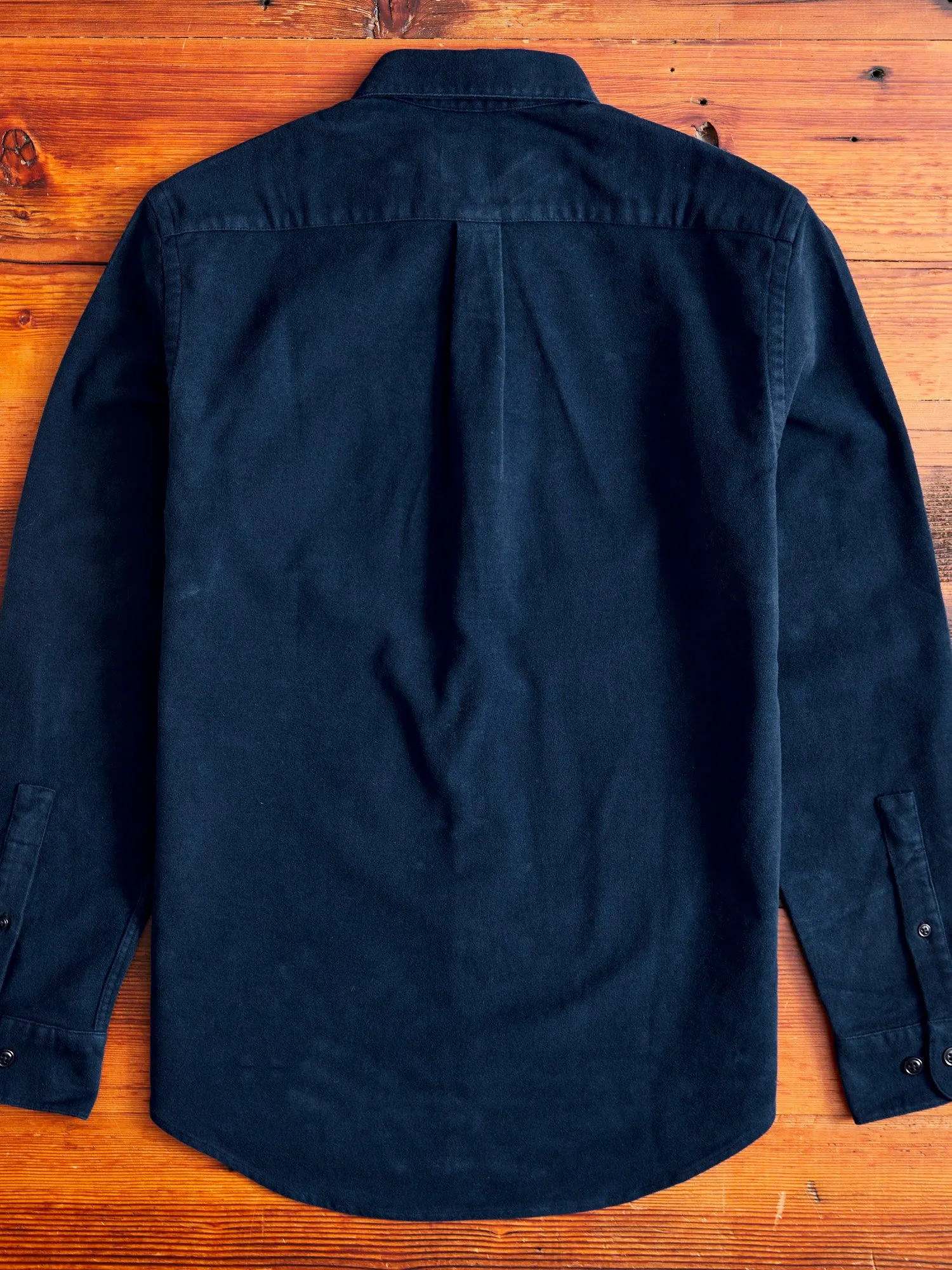 Moleskin Button-Up Shirt in Navy