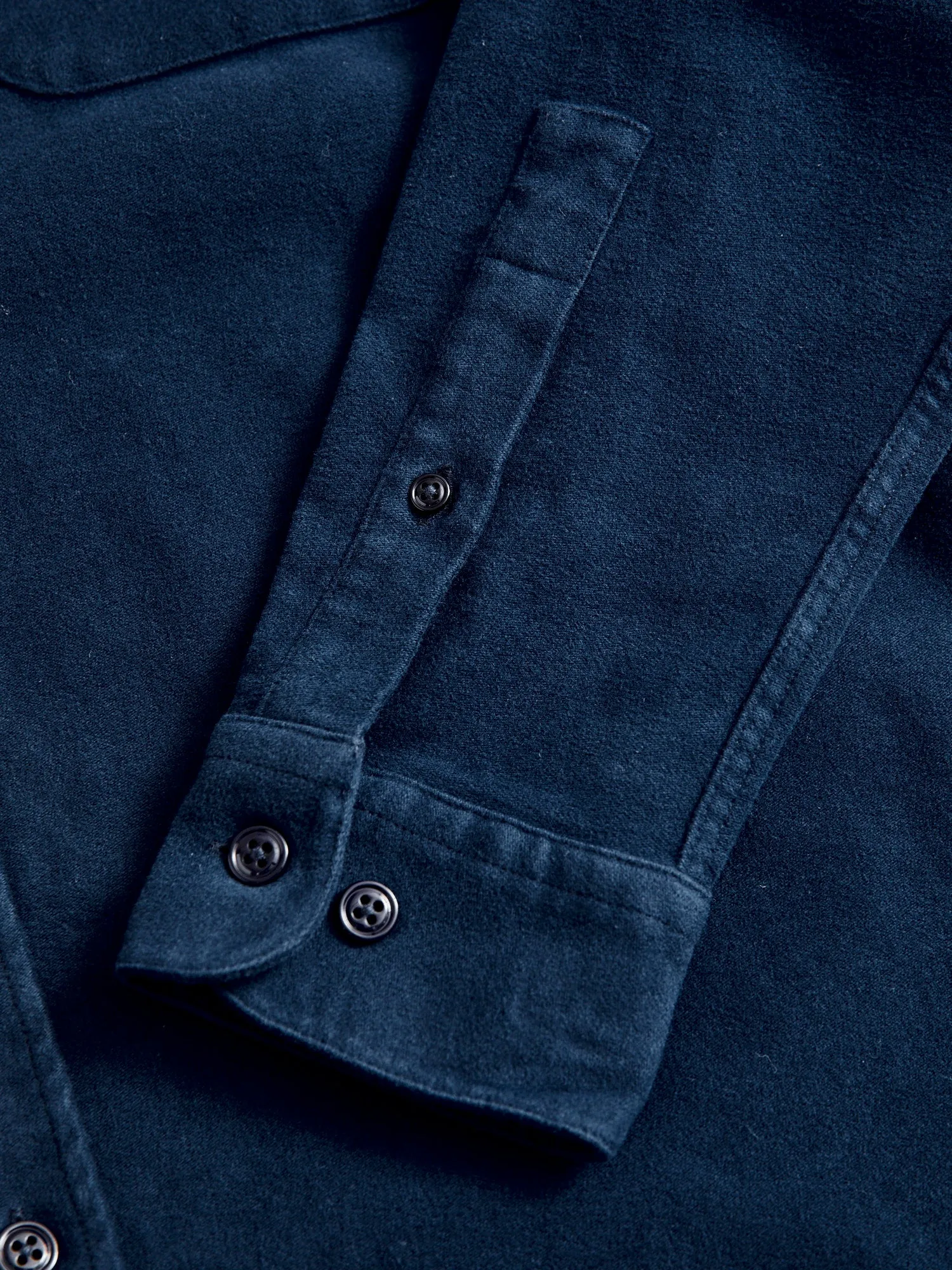 Moleskin Button-Up Shirt in Navy